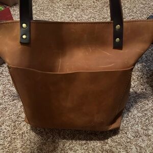 Portland Leather Medium Tote-Wheat